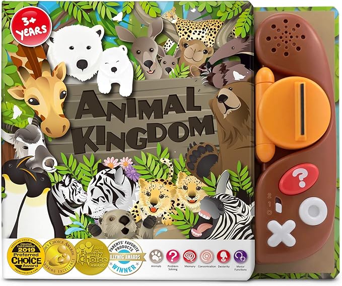 BEST LEARNING Book Reader Animal Kingdom - Educational Talking Sound Toy to Learn Animals with Quiz Games for Kids Ages 3 to 8 Years Old | Ideal 3-5 Boy or Girl Birthday Gift-CubbioJoy