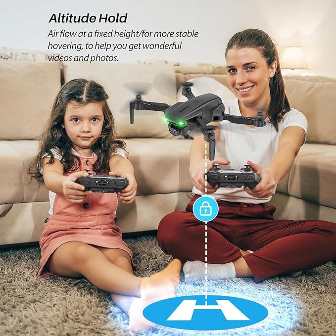 Drone With Camera 1080P for Kids And Adults, RC Quadcopter with Altitude Hold, Mini Drone With One Key Start, Waypoint Fly, Headless Mode, 3D Flip, 3 Speeds, Remote Control Drone for Beginners-CubbioJoy