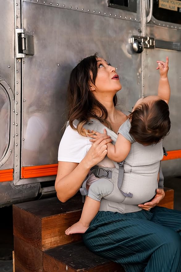 Beco Gemini Baby Carrier from Newborn to Toddler - Certified Ergonomic Newborn Baby Carrier for Infants and Children of 7-35 lbs - M Shape, Adjustable Seat, 100% Cotton (Ecru)-CubbioJoy