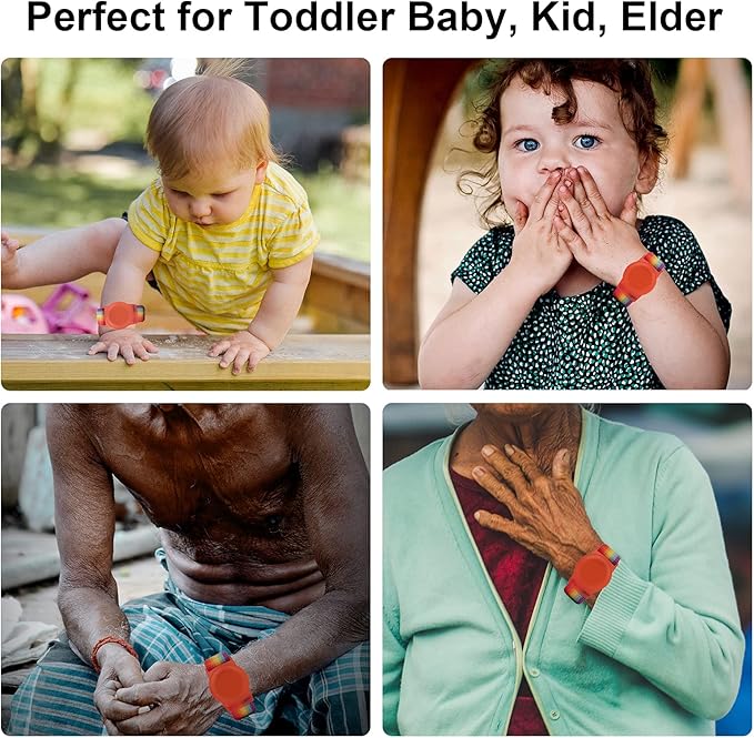 4 Pack Kids Wristband Compatible with Apple AirTag, Protective Case for Air Tag GPS Tracker Holder with Nylon Bracelet, Adjustable Anti Lost Watch Band for Toddler Child Elder (Rainbow & Blue & Pink)-CubbioJoy