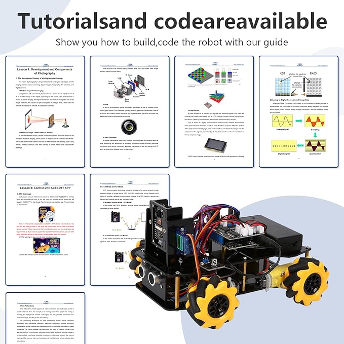 3MP Camera Expansion Pack Smart Car Starter Kit, Robotics Kit for Kids Ages 8-12 12-16, STEM Toys Coding Robot Kit for Teens & Adults(QD002)-CubbioJoy