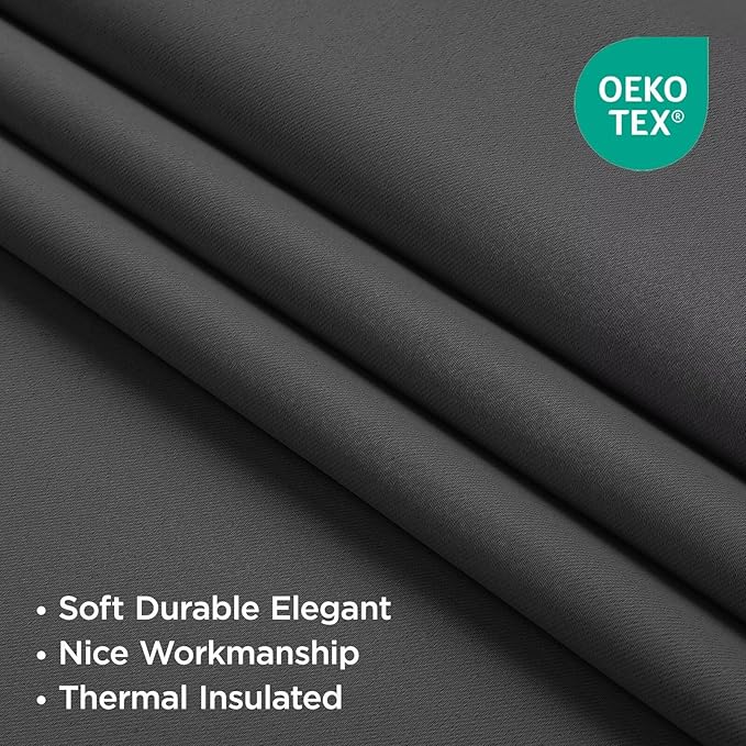 Joydeco Blackout Curtains 96 Inches Long, Thermal Insulated Black Out Curtains 2 Panels Set for Bedroom, Room Darkening Drapes for Living Room Window (W37 x L96 Inch, Dark Grey)-CubbioJoy