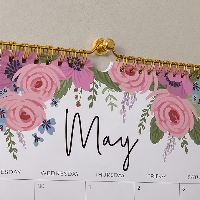 2025-2026 Calendar, Jokotha Wall Calendar 2025, Calendar Runs From Aug 2025 - Dec 2026, 15" x 12", Twin-Wire Binding, Hanging Hook, Floral Design-CubbioJoy