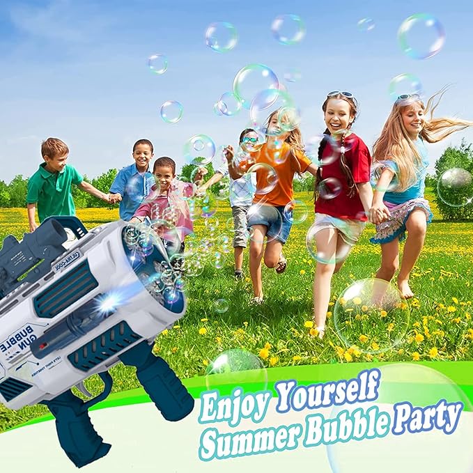 Automatic Gatling Bubble Gun,That Produces Thousands of Bubbles per Minute, Suitable for Children and Adults and Perfect for Indoor and Outdoor Birthday Parties for Girl Boy-CubbioJoy