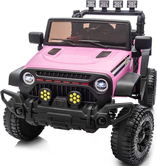 24V Kids Ride on Car, Kids Electric Vehicles Car Ride on Toy Truck for Toddlers w/Remote Control, 400W Motor - Light Pink-CubbioJoy