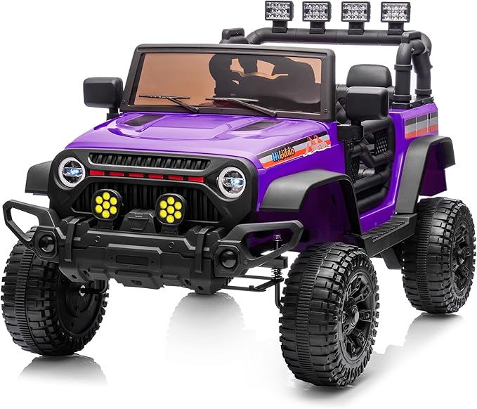 12V Kids Ride on Car Truck, Kids Electric Vehicles Car Ride on Toy for Toddlers 3-5 with Remote Control - Purple-CubbioJoy