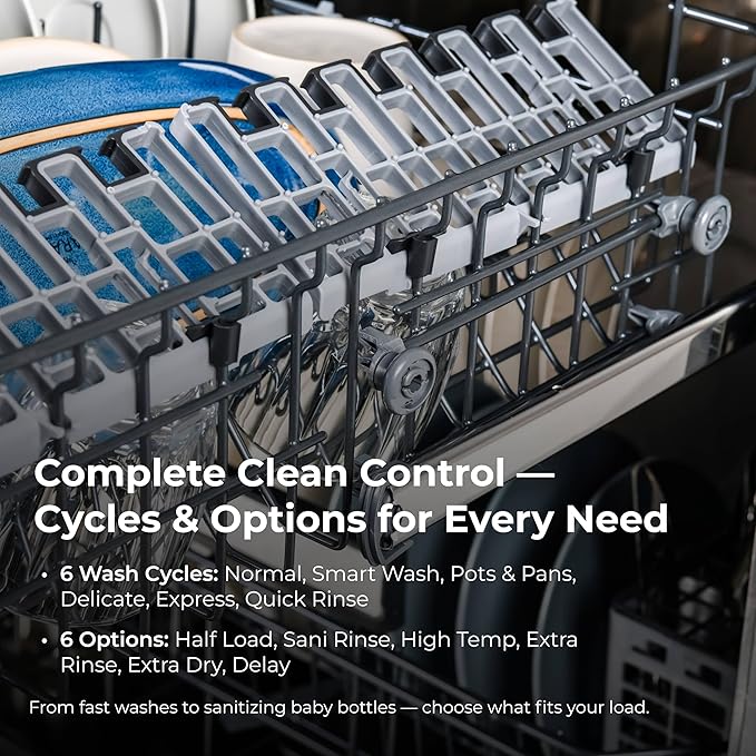 Kenmore 24" Built-in Stainless Steel Tub Dishwasher SmartWash, UltraWash, SmartDry Plus, MoreSpace Adjustable Rack and Leak Detect, Energy Star Certified, White-CubbioJoy