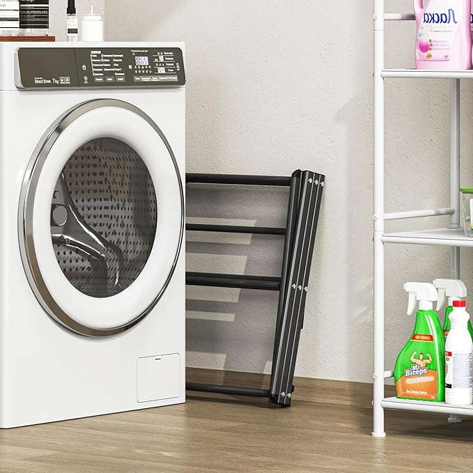 APEXCHASER Clothes Drying Rack, 3-Tier Laundry Drying Rack for Clothes, Expandable Metal Clothing Dryer, Collapsible Towel Rack, Air Drying Rack, Black-CubbioJoy