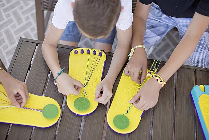 Choose Friendship Bracelet Making Kit – 20 Pre-Cut Threads, Portable Loom with Storage, Makes 8 Bracelets, Craft Gift for Kids Ages 8+, Yellow “Pineapple”-CubbioJoy