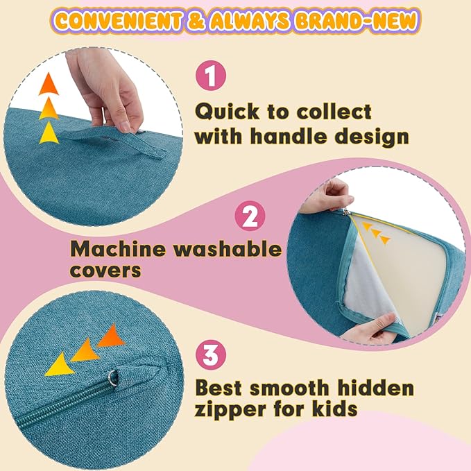 Jela Foam Blocks - Soft Play Equipment with 6 Luxury Miss Fabric Climbing Blocks for Toddlers, Babies & Kids - Lightweight Climb & Crawl Playset-CubbioJoy