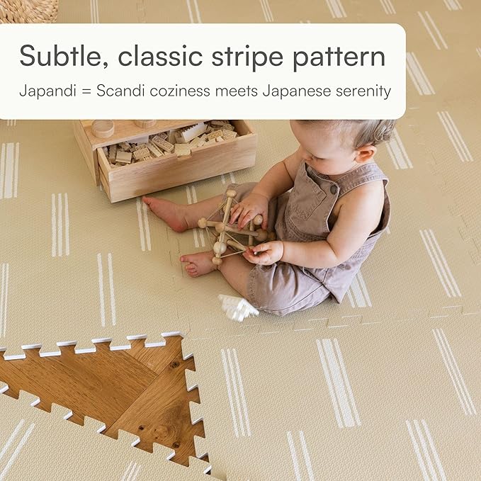 Baby Play Mat for Floor – 6x8ft Old White | Soft Non Toxic Premium EVA Foam Tiles for Tummy Time, Crawling & Playroom – Waterproof Interlocking Floor Mat for Babies & Toddlers by Lillefolk (12 Tiles)-CubbioJoy