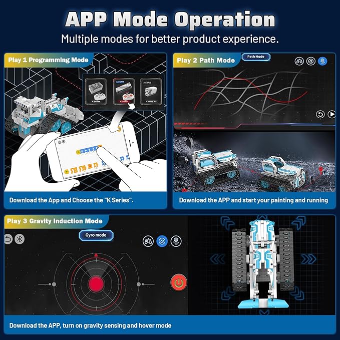 5 in 1 Robot Building Kit, Remote & App Control Educational Projects, 706Pcs DIY Tank & Garden Cars STEM Build Toys Sets for 8+ Years Old Boys and Girls-CubbioJoy