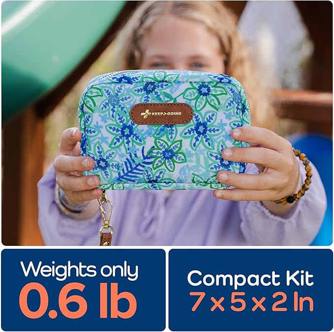 KeepGoing Travel First Aid Kit for Kids – 130 Pc. for Car, Home, Purse, Diaper Bag & Backpack with Latex-Free Bandages - Mini First Aid Kit Travel Size TSA-Approved-CubbioJoy