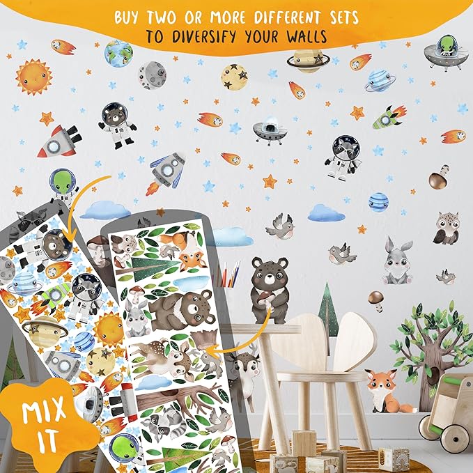 Airplane Wall Decals by Lipastick - Wall Stickers for Boys Room, Watercolor Vintage Plane Stickers for Kids, Baby Nursery, Toddler Bedroom Decor - Premium Vinyl Aircraft Art - S Size-CubbioJoy