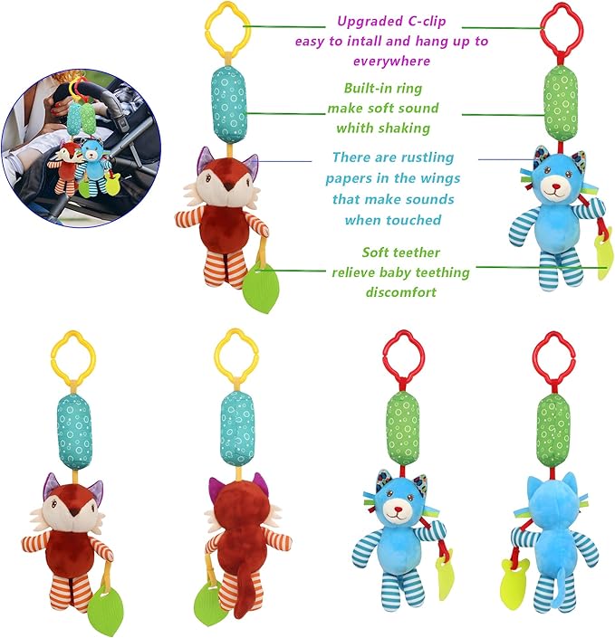BLOOBLOOMAX Sock rattles for Babies 0-24 Months Baby Animal Foot Finder Educational Toys-CubbioJoy