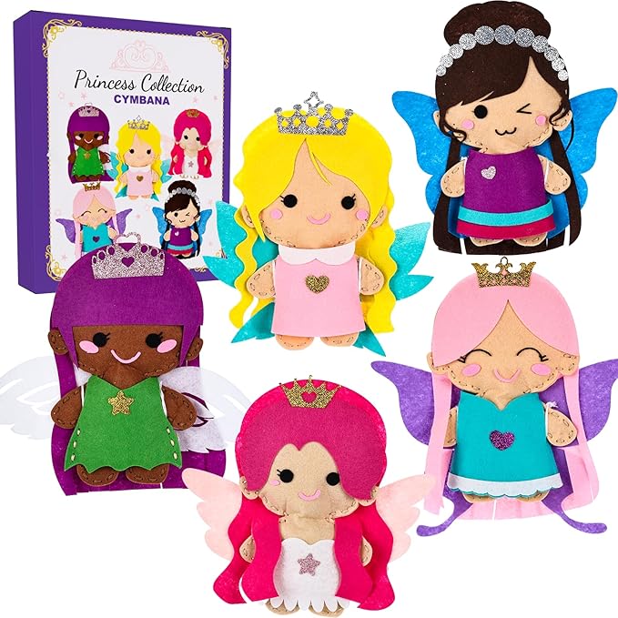 Cymbana Princess Felt Craft Kit for Girls Beginner Sewing Kit, Arts and Crafts for Kids Ages 8-12 Make Your Own Fashion Designer Kits-CubbioJoy