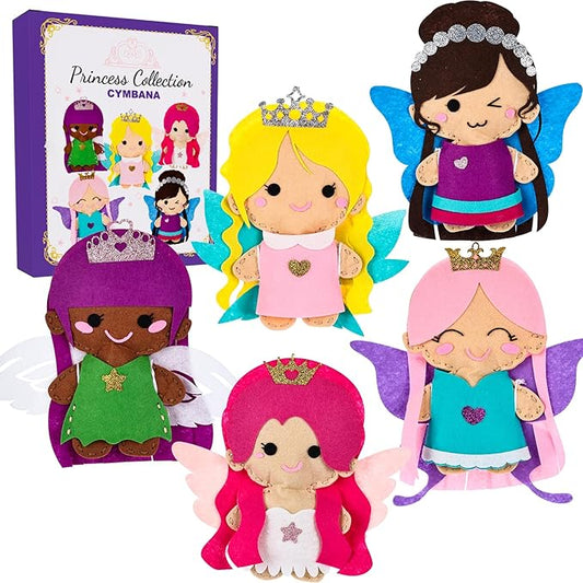 Cymbana Princess Felt Craft Kit for Girls Beginner Sewing Kit, Arts and Crafts for Kids Ages 8-12 Make Your Own Fashion Designer Kits-CubbioJoy