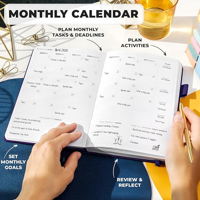Clever Fox Planner Premium Edition – Undated Luxurious Weekly & Monthly Planner to Increase Productivity and Hit Your Goals – Organizer – Start Anytime, A5, Lasts 1 Year, Purple (Weekly)-CubbioJoy