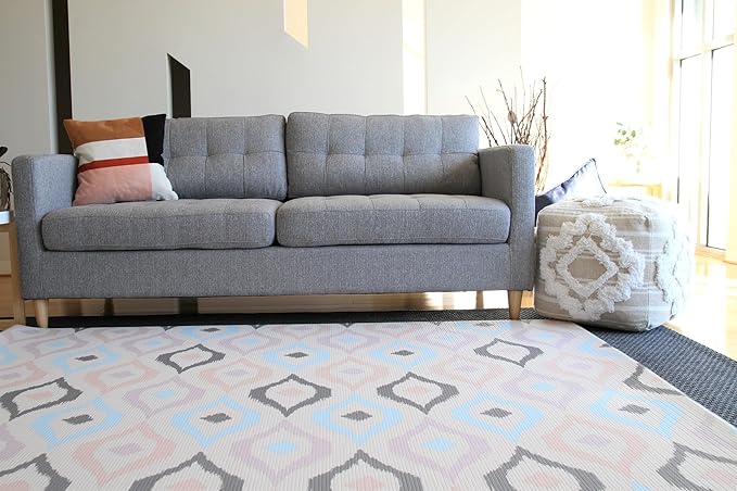 Cushmat Stylish Reversible Foam Play Mat (Large, Luxe NAT - Sage Grey Star) - Soft, Waterproof, Durable Play mat for Infants, Babies, Toddler, Kids & Grownup - 6.5ft x 4.5ft-CubbioJoy