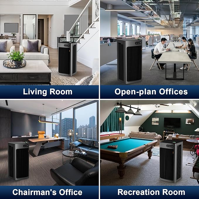 Jafända Air Purifier for Home Office Room Up to 6862 ft², Dual Carbon Air Filter Air Cleaner, Smart Whole House HEPA Air Purifiers Remove 99.97% Dust Pollen Smoke Pet Dander Allergies Mold Odors VOCs-CubbioJoy