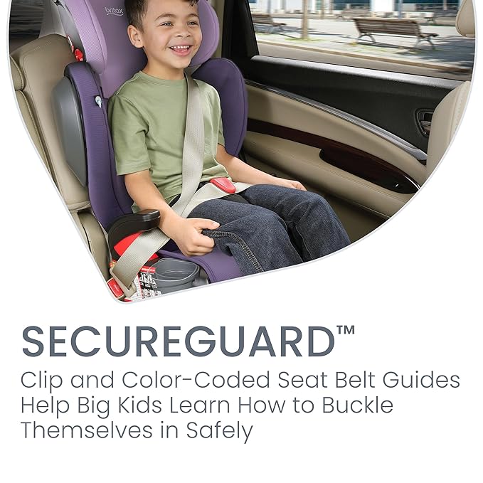 Britax Highpoint Backless Belt-Positioning Booster Seat, SafeWash Purple Ombre-CubbioJoy