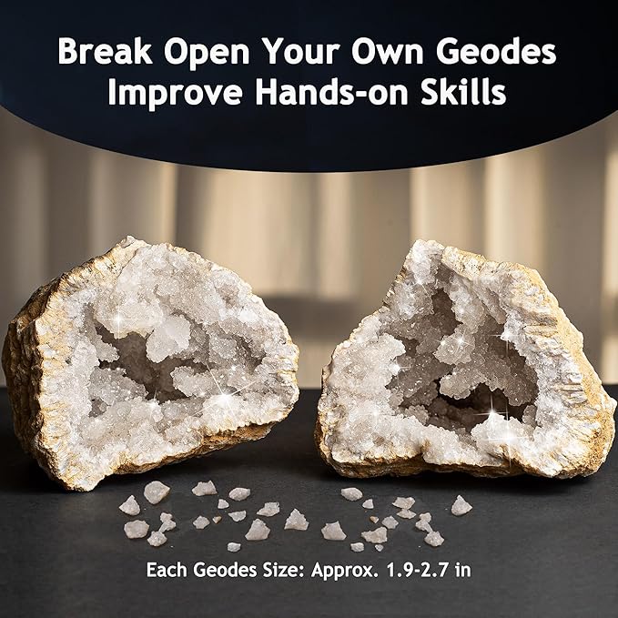 Japace Earth Science Kits for Kids Age 4-6-8-12-14, Birthstone Gemstone Dig Kit, Geology Kit with Break Your Own Geodes, Crystal Growing Experiment, Rock Mining Kit Birthday Gifts Toys for Boys Girls-CubbioJoy