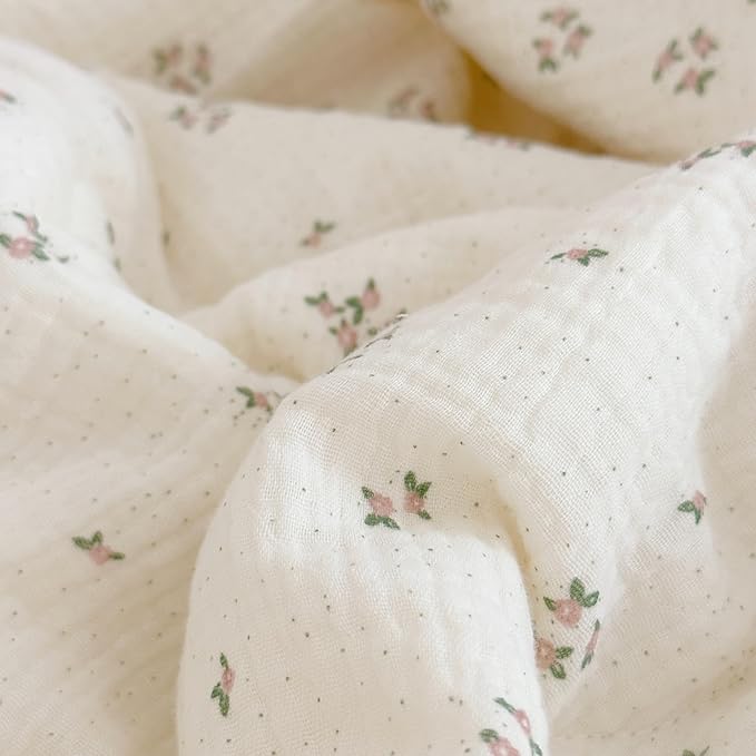 BuLuTu Cotton Muslin Kids Toddler Pillowcase with Ruffles, Chic Shabby Floral Pillow Cases, Girls Pillow Covers Fit 12"x16"/13"x18"/14"x19" Kids Pillow, Envelope Closure, Primrose Pattern, 1 Pack-CubbioJoy