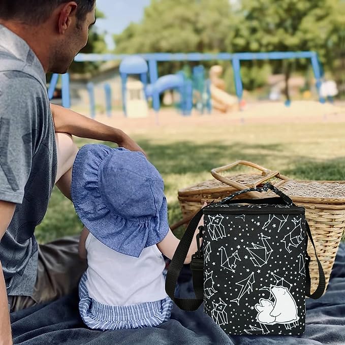 Breastmilk Cooler Bag with Ice Pack Fits 4 Baby Bottles Up to 9 Ounce Insulated Baby Bottle Bag Breast Milk Cooler on The Go with Strap Baby Bottle Cooler Bag for Nursing Mom Daycare or Travel-CubbioJoy