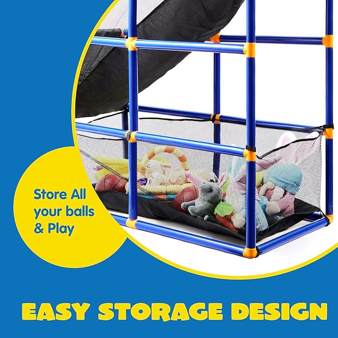 JOYIN Arcade Basketball Game Set with 4 Balls and Hoop for Kids 3 to 12 Years Old Indoor Outdoor Sport Play - Easy Set Up - Air Pump Included - Ideal for Competition-CubbioJoy