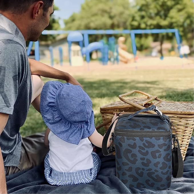 Breastmilk Cooler Bag with Ice Pack Fits 4 Bottles Up To 9 Ounce Insulated Breast Milk Cooler on the Go with Strap Baby Bottle Cooler Bag for Nursing Mom Daycare or Travel-CubbioJoy