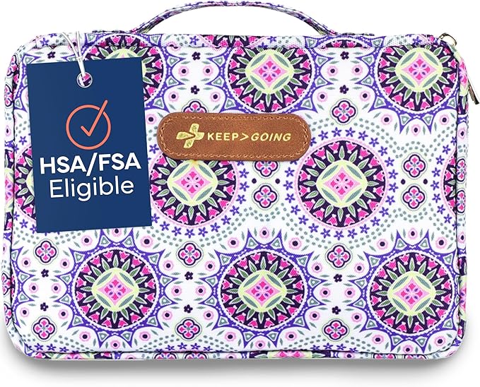 KeepGoing Large Home First Aid Kit for Kids – 270 Pc. for Car, Home, Dorm, & Boat with Latex-Free Bandages – 10 x 7 x 3.5 in. Travel First Aid Kit (Boho)-CubbioJoy
