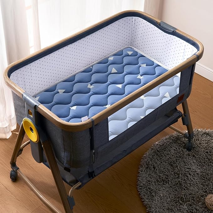 Baby Bassinet Mattress 35x 20 inches- Firm Support and Comfort Premium Foam,Noiseless and Odorless,Hypoallergenic Small Crib Mattress, Fits Moses Basket, Dual Sided with Soft Breathable Fabric-CubbioJoy