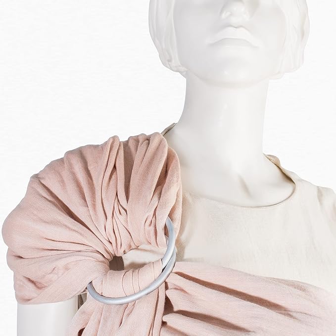 Baby Ring Sling – Breathable 100% Cotton Wrap for Infant Support, Baby Sling Carrier – Adjustable Muslin Fabric, Sunset Rose Baby Sling Wrap - Soft Chest Hold for Travel-CubbioJoy