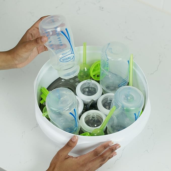 Dr. Brown's Microwave Steam Sterilizer for Baby Bottles, Nipples, Bottle Parts, Pacifiers, Teethers and Breast Pump Parts-CubbioJoy