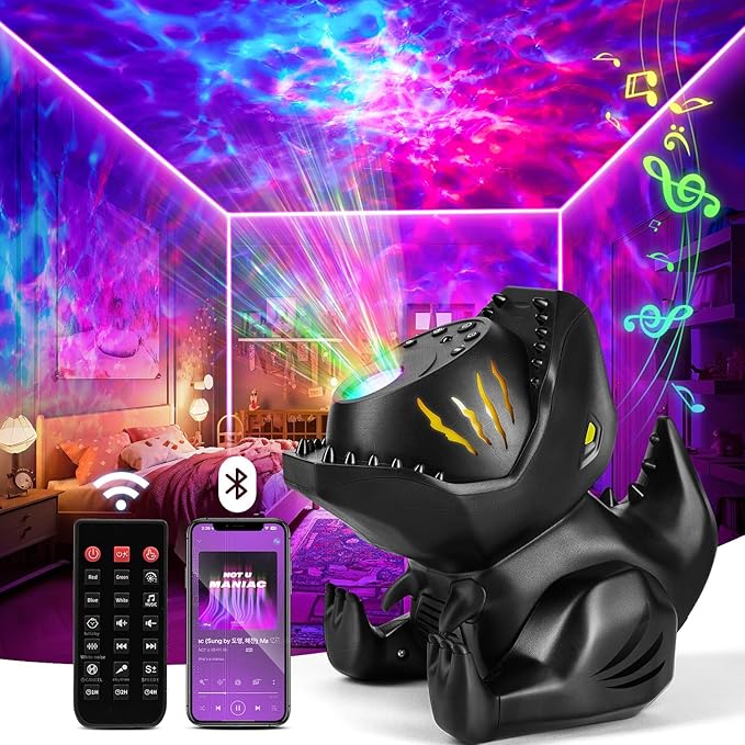 Dinosaur Galaxy Projector for Kids, Non-glare 316 Lightings Star Projector Galaxy Light,22 White Noise+5.3 Bluetooth Speaker Dinosaur Night Light, Nightlight for Kids Room with Galaxy Light,Dino Gifts-CubbioJoy