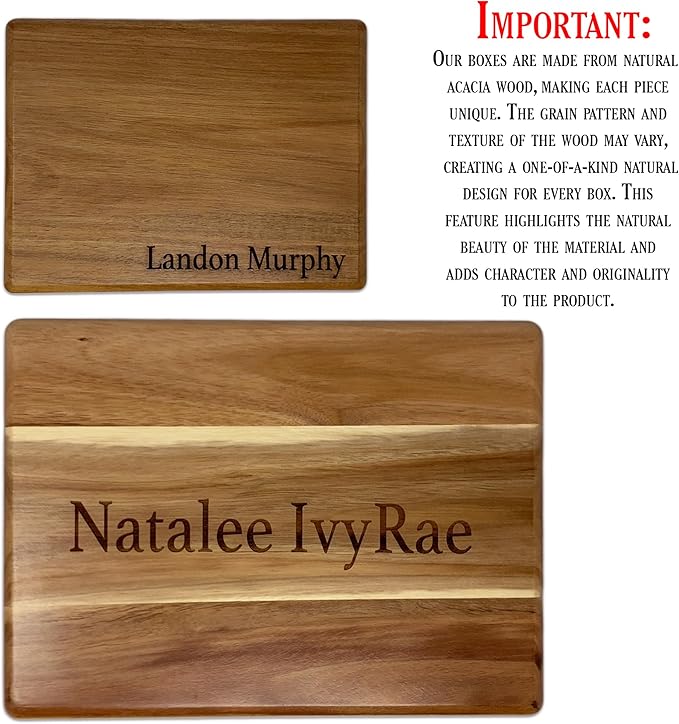 Dad Box with Kids Names - Custom Keepsake Box for Memories with Engraved Children Names, Personalized Fathers Gifts from Daughter/Son/Family, Birthday Gifts for Dad from Kids, 11.5x8.5x5.5 in-CubbioJoy
