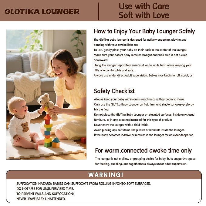 Baby Lounger, Foldable Infant Nest Pillow with Soft Memory Foam Mat, Cover with Adorable Pattern, Converts to Backpack for Easy Travel, 0-12 Months, White-CubbioJoy