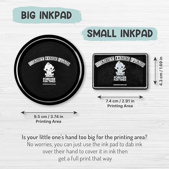 Baby Hand and Footprint Kit by Forever Fun Times | Get Hundreds of Detailed Prints with One Baby Safe Ink Pad | Easy to Clean, and Works with Any Paper or Card | Clean and Safe (Blue, Small)-CubbioJoy