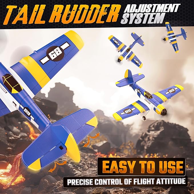 BEZGAR HQ089 RC Plane, Drones for Kids, 6-axis Gyro Remote Control Airplane, RC Helicopter, Easy Control for Beginners Toys with Colorful LED Navigation Lights-CubbioJoy