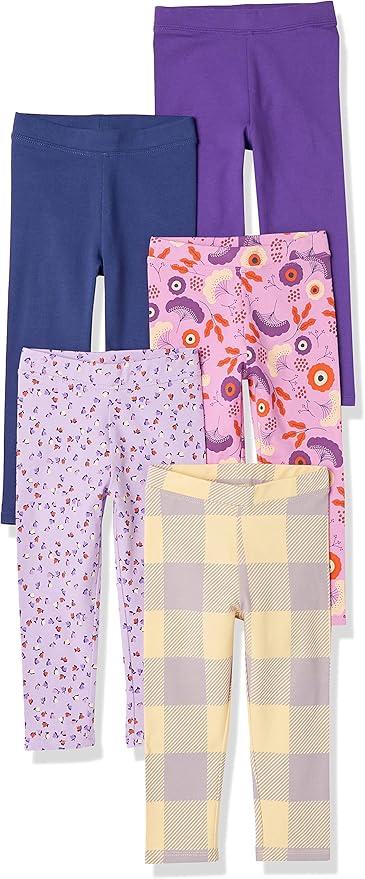 Amazon Essentials Girls and Toddlers' Leggings, Multipacks-CubbioJoy