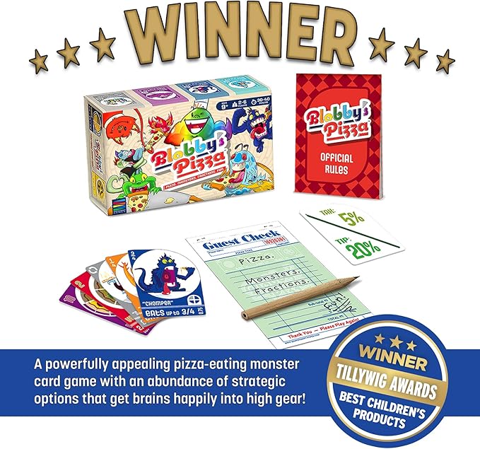 Blobby's Pizza Math Card Game: Crazy Fun Strategic Pizza Eating Contest Between Cute Monsters!-CubbioJoy