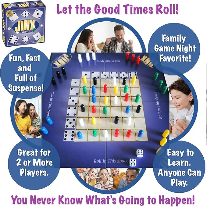 Jinx - Fast and Fun Board Game of Chance Where The Luck of The Roll Determines Your Fate - Game Night Fun for Family & Adults-CubbioJoy
