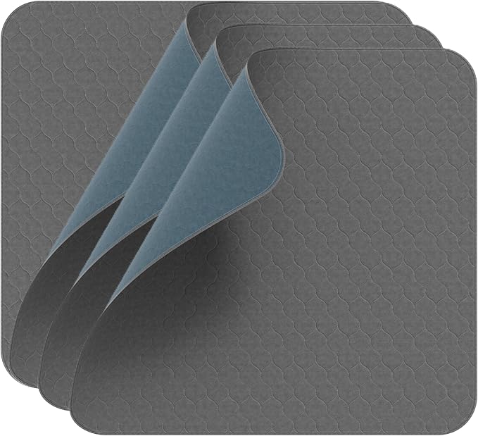 Inspire Underpads | Stain Hiding Gray Reusable Incontinence Bed Pads | Waterproof Mattress Pad | for Adults Babies and Dogs (34 X 36 - 4 Pack)-CubbioJoy