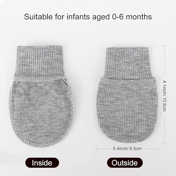 BQUBO 6 Pairs Newborn Baby Boys Girls Mittens 0-6 Months Unisex-Baby Infant Mittens Elastic No Scratch Wrist Gloves-CubbioJoy