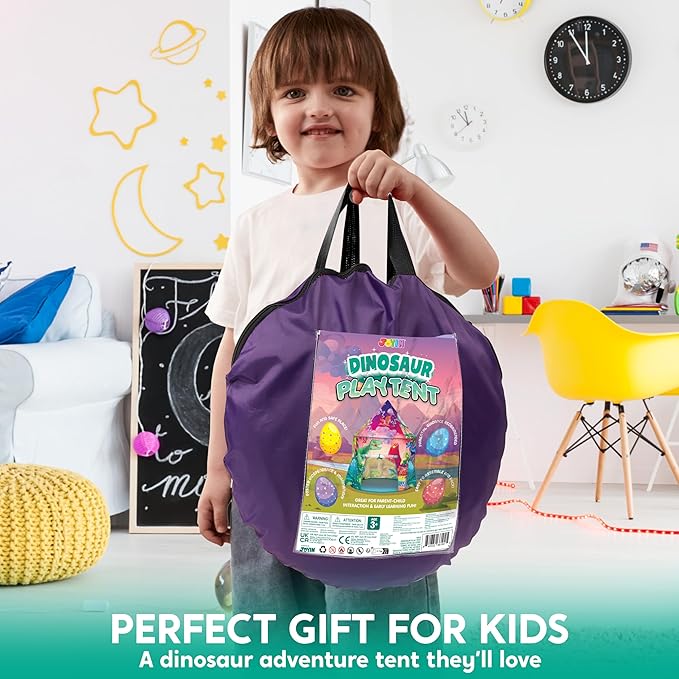 JOYIN Dinosaur Play Tent for Kids, Pop Up Play Tent for Boys & Girls, Kids Indoor Outdoor Dinosaur Playhouse Tent Set for Toddlers Birthday-CubbioJoy