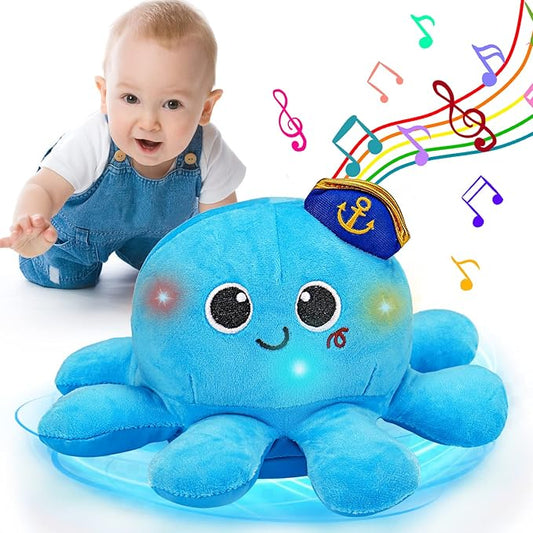 Baby Crawling Toys 6-12 Months Musical Plush Octopus Light up Voice Control Dancing Infant Walking Toys 1 Year Old Boy Girl Babies 0 6 7 8 9 10 12-18 Month Tummy Time Sensory Toddler First Gifts-CubbioJoy