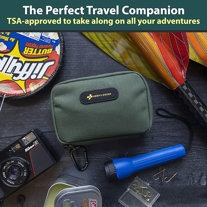 Keep Going Travel First Aid Kit for Kids – 130 Pc. for Car, Purse, Diaper Bag, Backpack, & Suitcase, with Latex-Free Bandages – 7 x 5 x 2 in. Travel First Aid Kit TSA-Approved-CubbioJoy