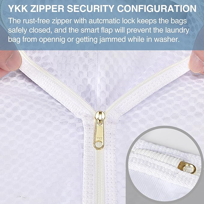 3 pcs Durable Honeycomb Mesh Laundry Bags for Delicates 12" x 15" (3 Medium)-CubbioJoy