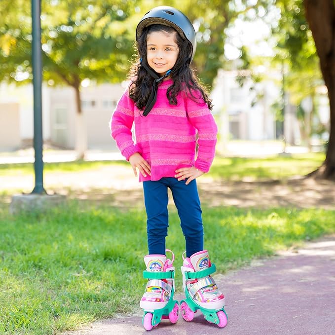 4-Pejiijar Rainbow Unicorn Kids Roller Skates for Girls Toddler Ages 2-4 5-8 8-12,Adjustable Roller Shoes with Luminous Wheels for Birthday Xmas Gifts-CubbioJoy