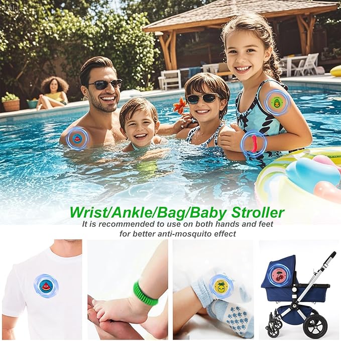 240Pcs Mosquito Patches Stickers, Individually Wrapped Natural Plant Based Mosquito Stickers with 6 Pack Mosquito Repellent Bracelets for Kids Adult Outdoor Hiking, Camping, Travel-CubbioJoy